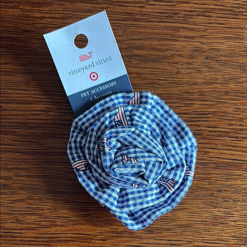 Vineyard Vines Blue Checkered Pet Bow